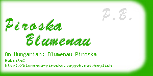piroska blumenau business card